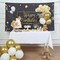 6x3 ft Black Gold Printed Polyester Photo Backdrop Happy Birthday Banner Party